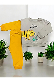 çojuxs Erkek Kaplan Baskılı  Mevsimlik 2'li Takım