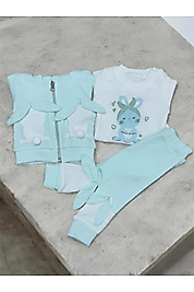 Mc. Elci Baby Kız Bebe Tavşan Figürlü 3'lü Takım