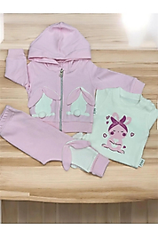 Mc. Elci Baby Kız Bebe Tavşan Figürlü 3'lü Takım