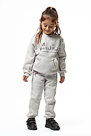 Burç Kız Çocuk Papatya Baskılı Şardonlu 2'li Eşofman Takımı