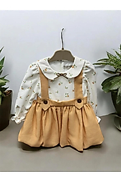 Baby Kız Bebek Slopetli Çiçekli Elbise