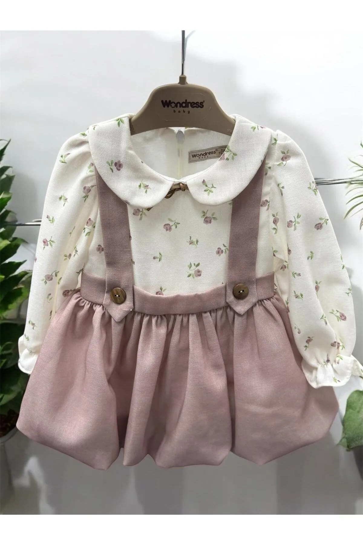 Baby Kız Bebek Slopetli Çiçekli Elbise