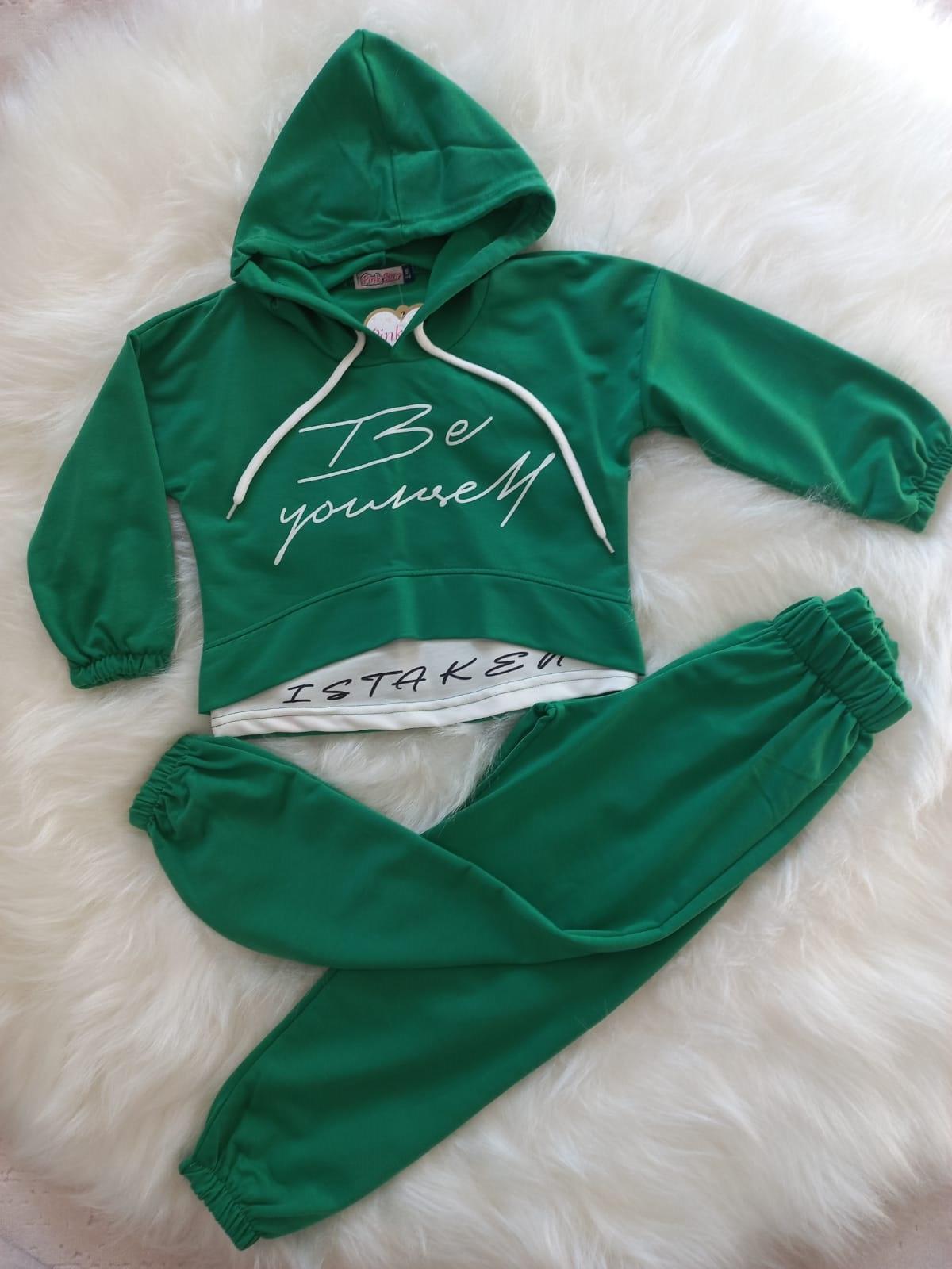 Pink star Kapşonlu kız çocuk 2'li Takım